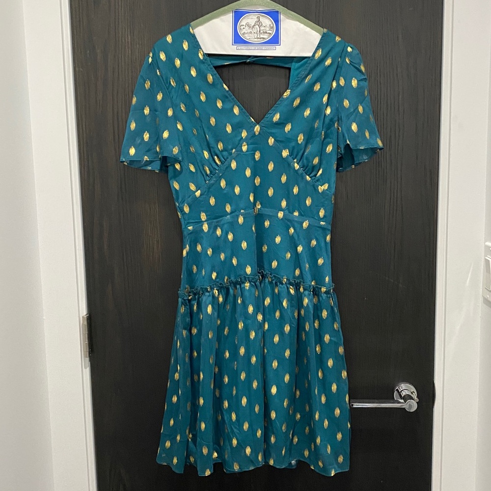 Blue and Gold Party Dress